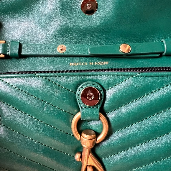 Rebecca Minkoff Green Leather Wallet on Chain Crossbody Bag - Picture 4 of 4